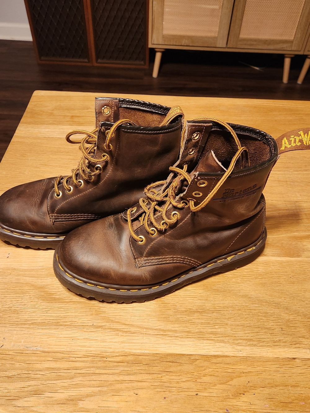 Dr. Martens Men's Brown Leather Work Boots